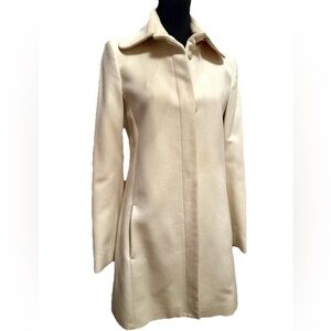 PATRIZIA PEPE Italy Ecru Wool Coat Sz 6 / 44 NWT Cream Ivory Off-White